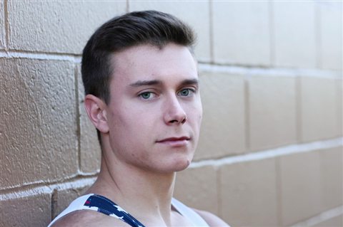 Brody Malone training in Team USA apparel